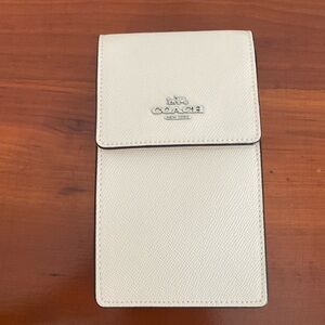 Coach North South Phone Crossbody Bag, Chalk/Silver